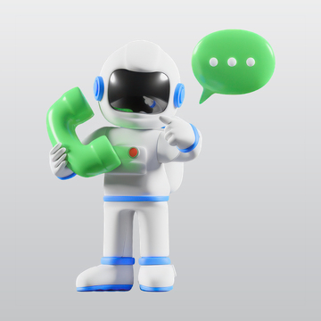 宇航员通过电话呼叫3D插图blend模型