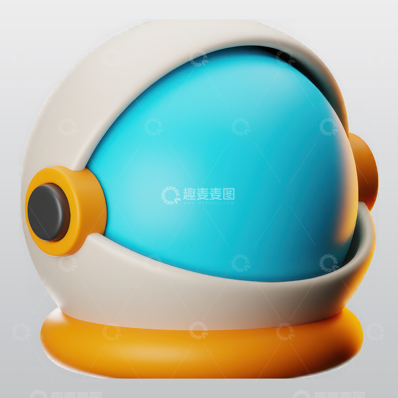 源文件下载【趣麦麦图】宇航员头盔3D图标blend模型图标海报4