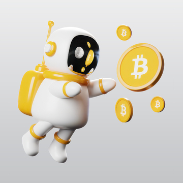 宇航员太空人与比特币插图blend模型