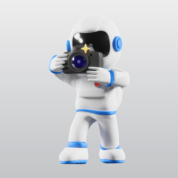 使用相机拍照的宇航员3Dblend模型