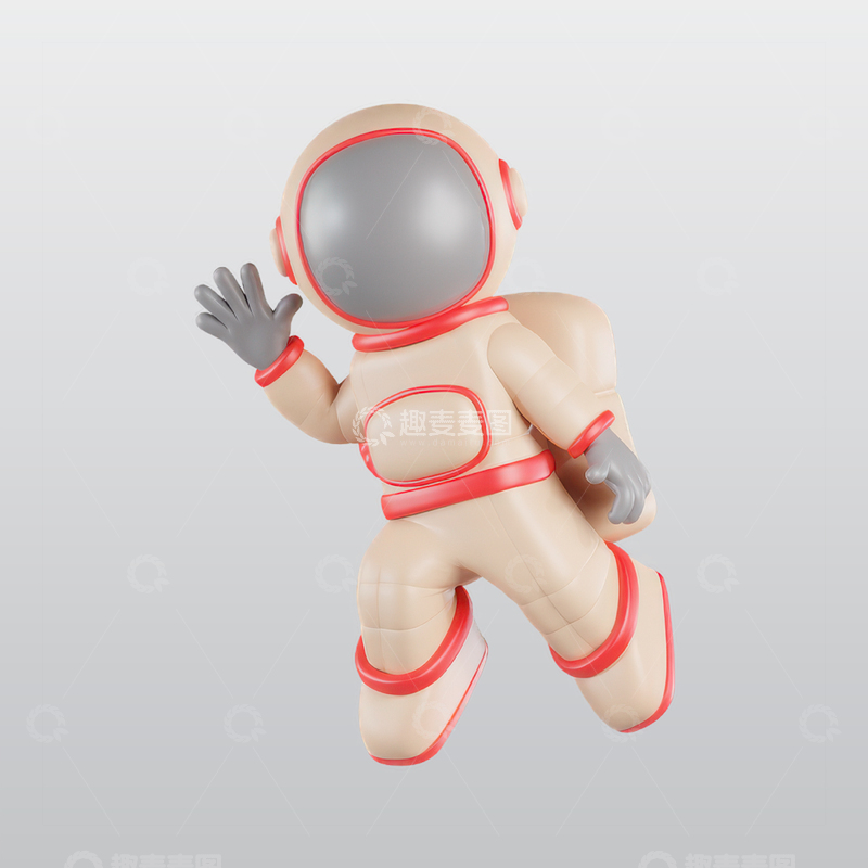 宇航员举手致意3D图标blend模型图标