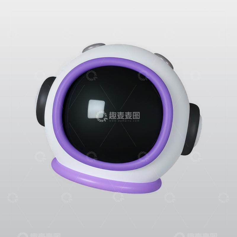 源文件下载【趣麦麦图】宇航员头盔3D图标blend模型图标海报3