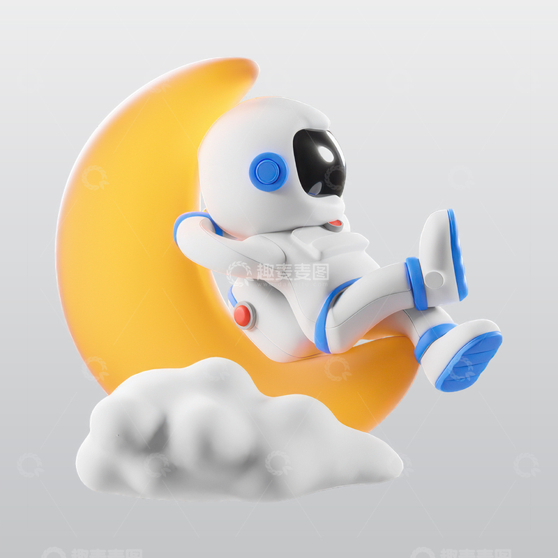 源文件下载【趣麦麦图】宇航员头盔3D插图blend模型图标海报1