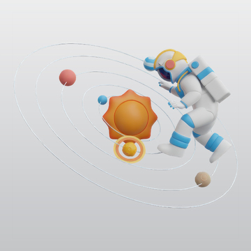 宇航员到达银河3D插图blend模型图标