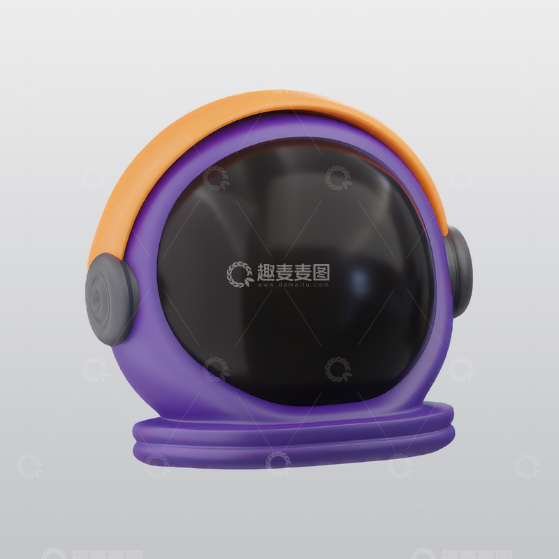 源文件下载【趣麦麦图】宇航员头盔3D图标blend模型图标海报11