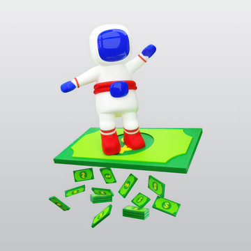 宇航员飞行金钱3D插图blend模型图标