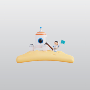 宇航员登陆月球3D图标blend模型图标