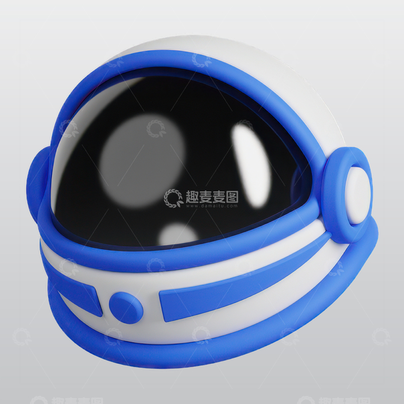 源文件下载【趣麦麦图】宇航员头盔3D图标blend模型图标海报7