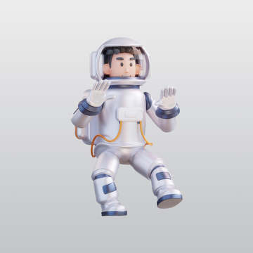 宇航员在太空飞行3D插图blend模型