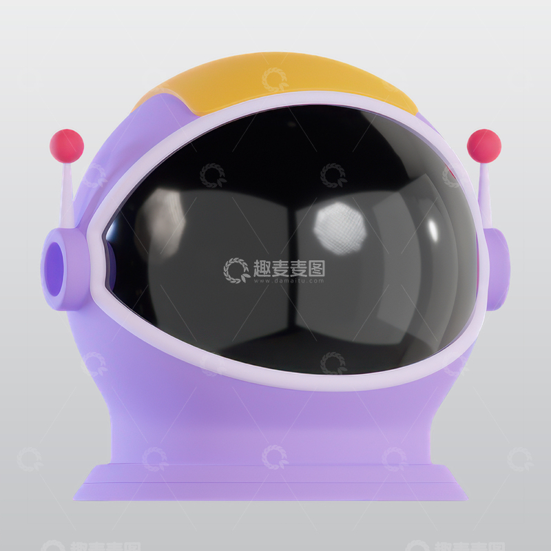 源文件下载【趣麦麦图】宇航员头盔3D图标blend模型图标海报17