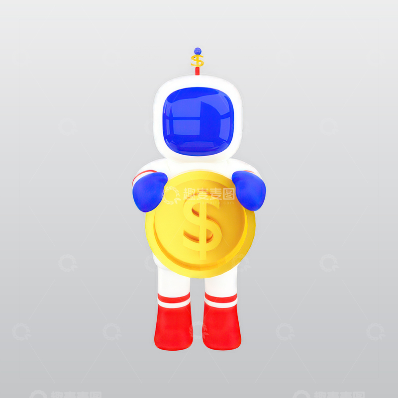 源文件下载【趣麦麦图】飞行宇航员3D图标blend模型图标海报7