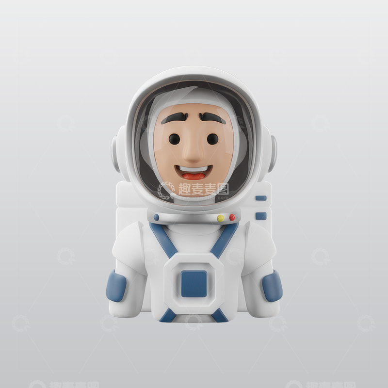 源文件下载【趣麦麦图】宇航员男性3D图标blend模型图标海报