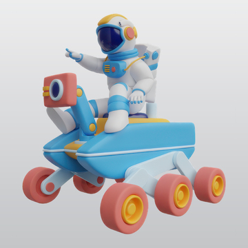 宇航员在太空漫游3D插图blend模型
