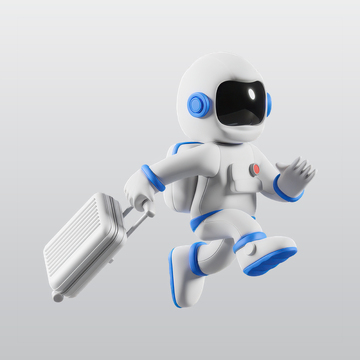 宇航员去度假3D插图blend模型素材