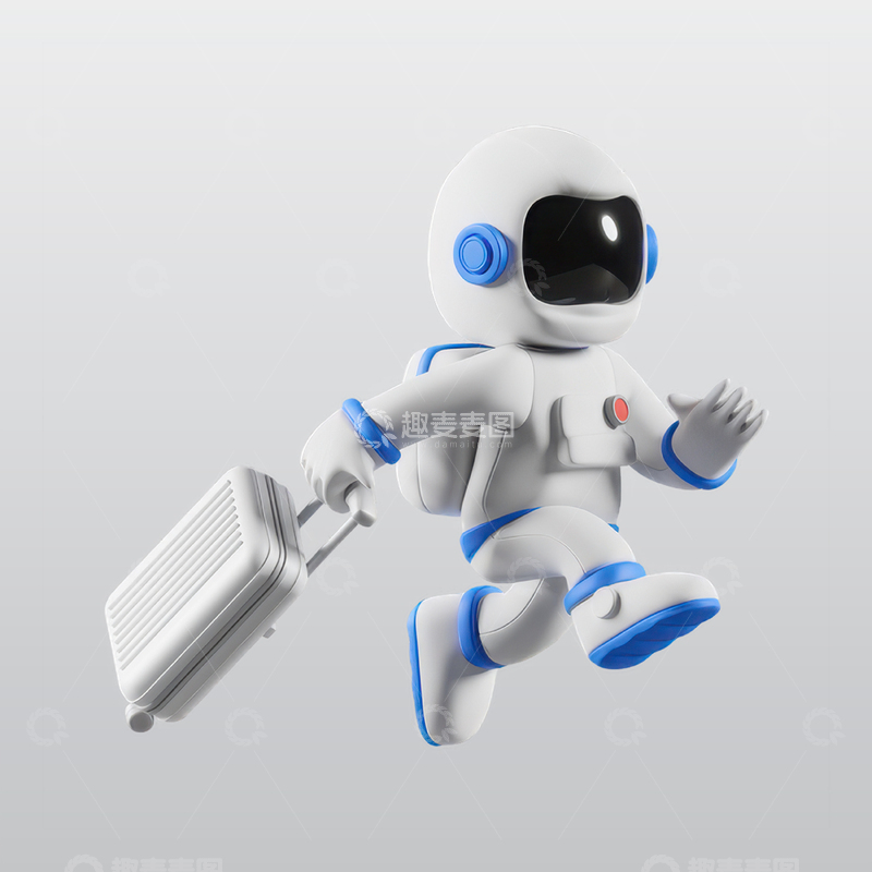 源文件下载【趣麦麦图】宇航员去度假3D插图blend模型素材