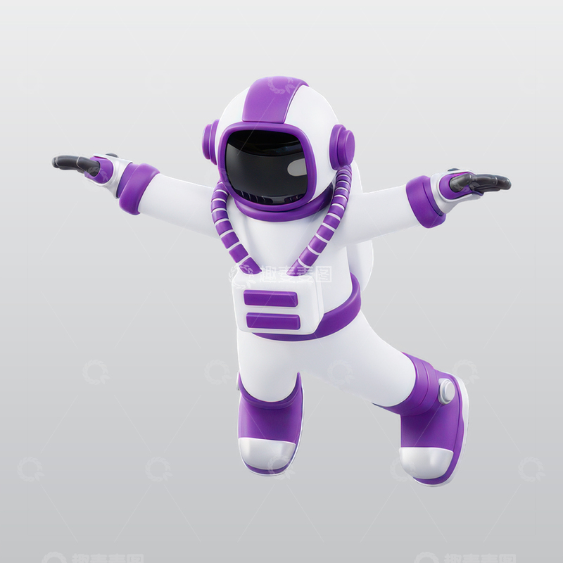 源文件下载【趣麦麦图】飞行宇航员3D图标blend模型图标海报6