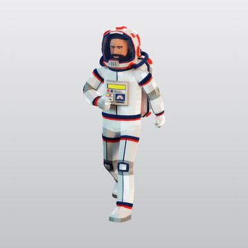 宇航员在太空服步行3D插图blend模型
