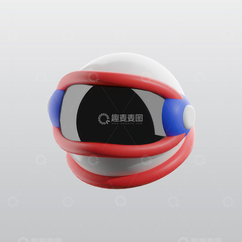 源文件下载【趣麦麦图】宇航员头盔3D图标blend模型图标海报12