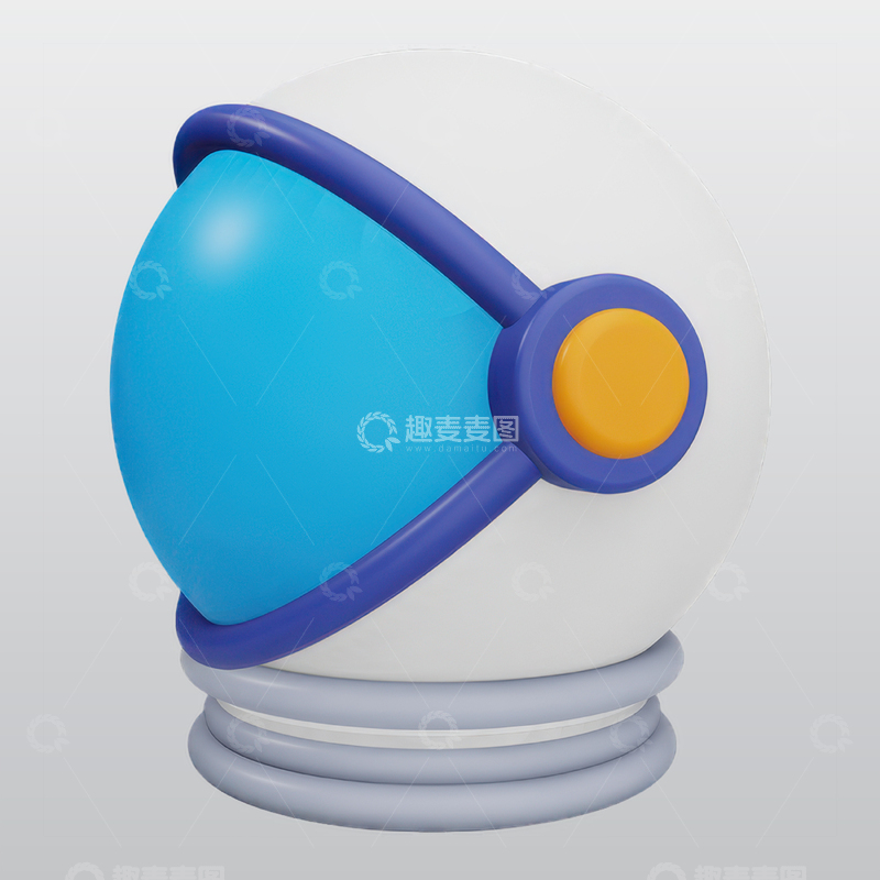 源文件下载【趣麦麦图】宇航员头盔3D图标blend模型图标海报15