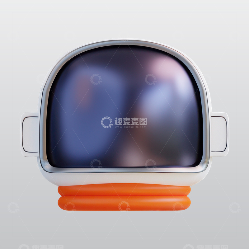 源文件下载【趣麦麦图】宇航员头盔3D图标blend模型图标海报6
