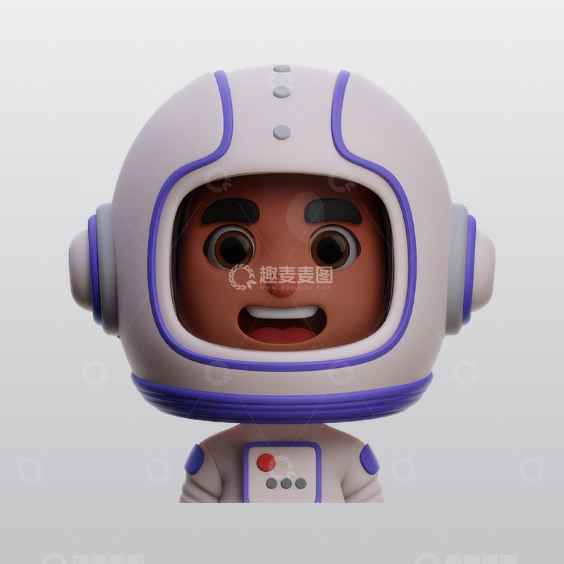 源文件下载【趣麦麦图】宇航员3D图标blend模型图标海报素材59