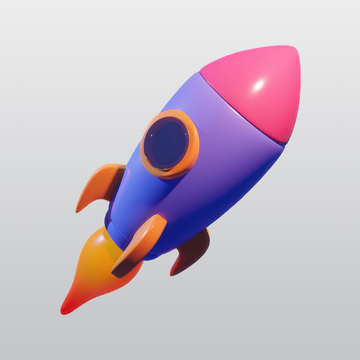 火箭3D图标blend模型图标海报素材