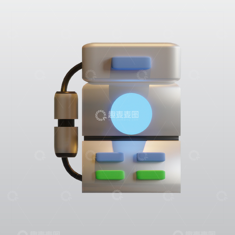 源文件下载【趣麦麦图】宇航员背包3D图标blend模型图标海报