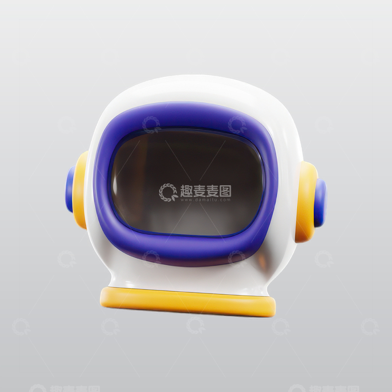 源文件下载【趣麦麦图】宇航员头盔3D图标blend模型图标海报18