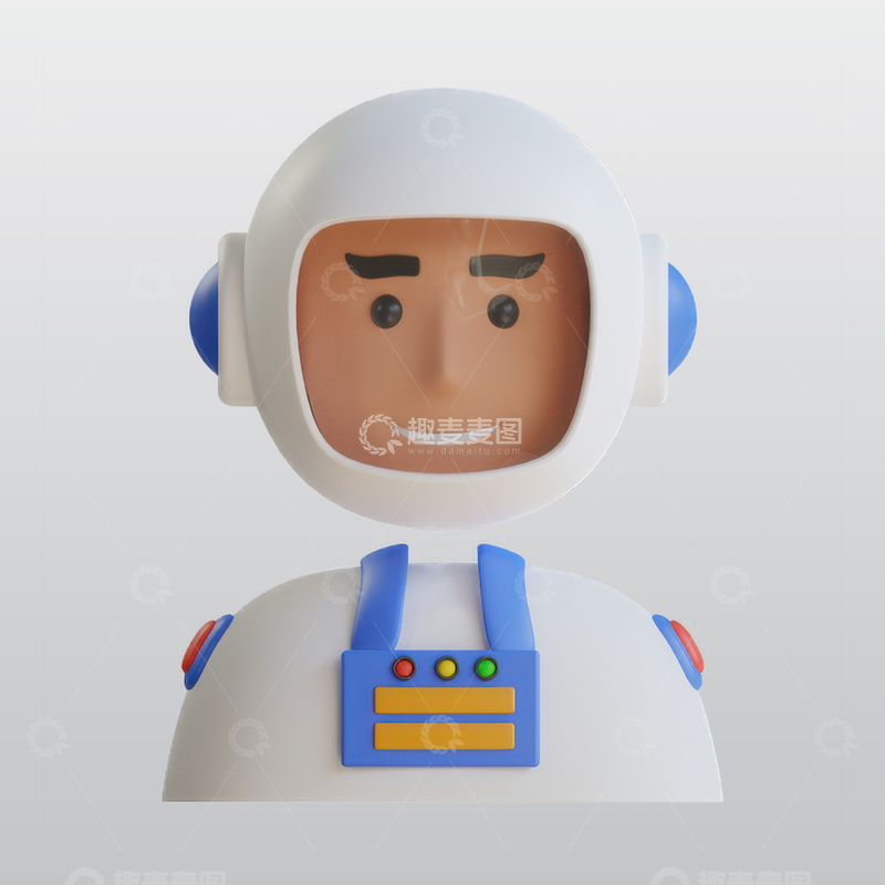 源文件下载【趣麦麦图】宇航员天文学家3D三维blend模型