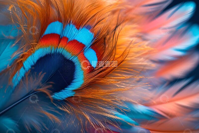 高清大图下载【趣麦麦图】高饱和彩色羽毛特写壁纸2