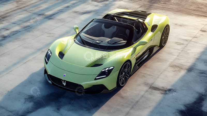 高清大图下载【趣麦麦图】绿色跑车广告拍摄