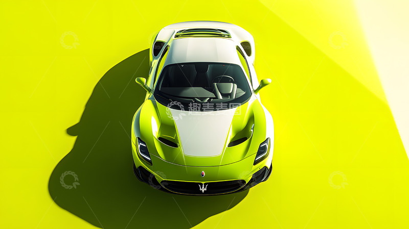 高清大图下载【趣麦麦图】绿色跑车广告拍摄1