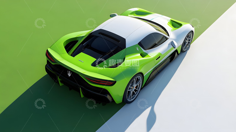 高清大图下载【趣麦麦图】绿色跑车广告拍摄2