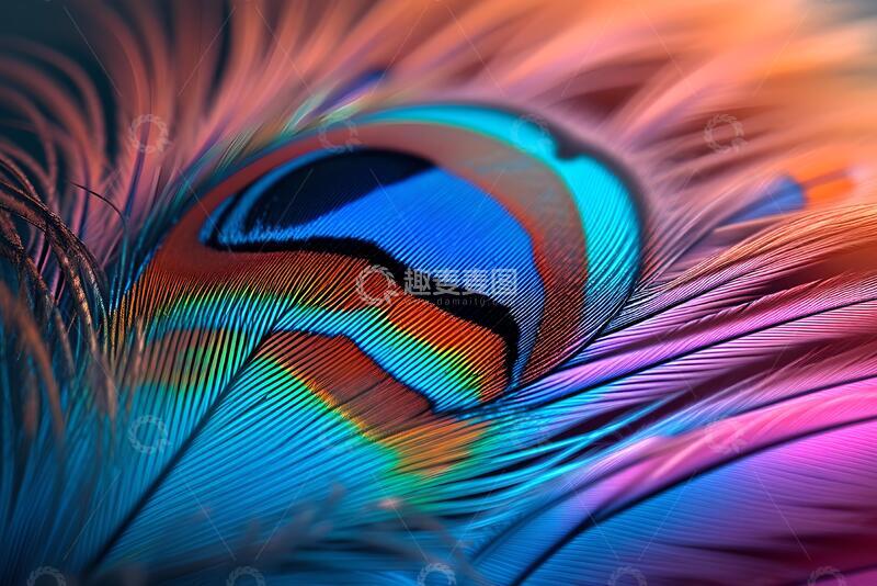 高清大图下载【趣麦麦图】高饱和彩色羽毛特写壁纸