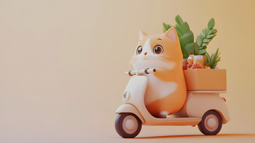 开着小电驴送货的3D小猫2