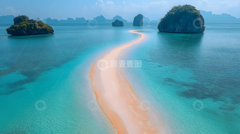 高清大图下载【趣麦麦图】蓝色大海上的绿色海岛3