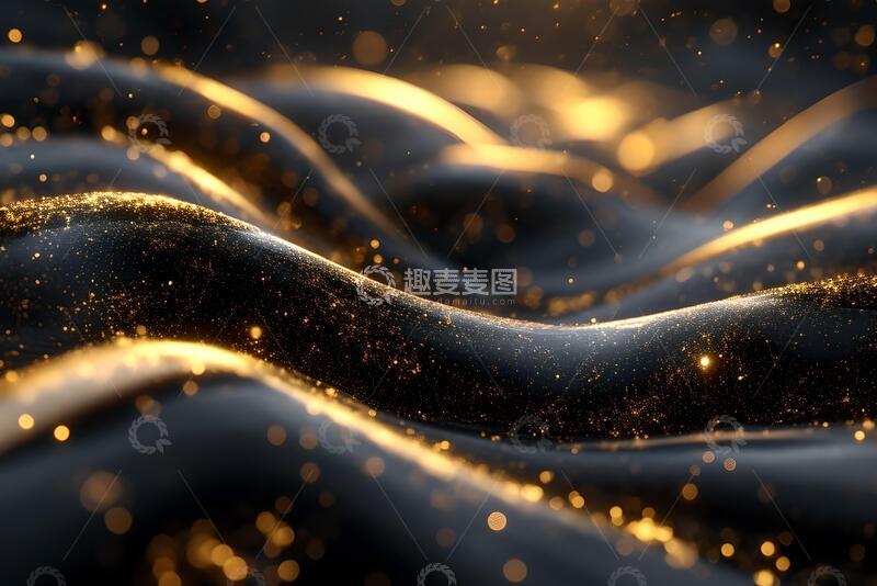 高清大图下载【趣麦麦图】高贵优雅黑金抽象背景1