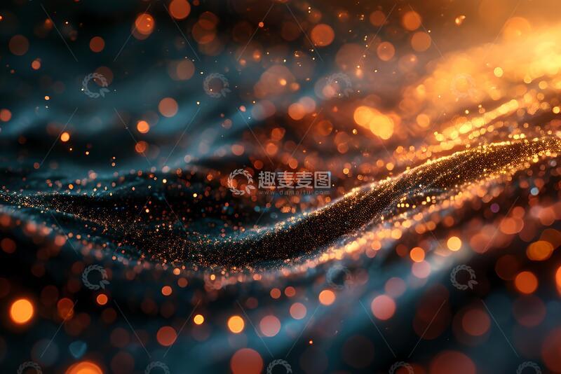 高清大图下载【趣麦麦图】高科技光晕线条粒子抽象背景插画1