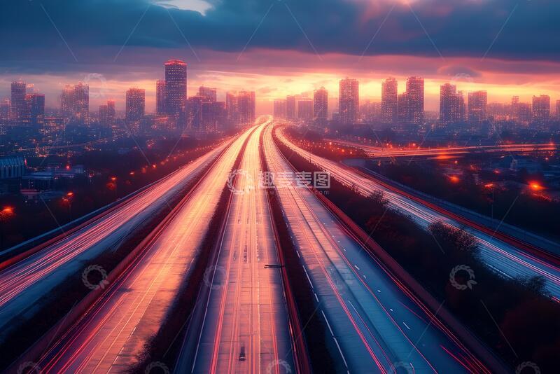 高清大图下载【趣麦麦图】高速公路的城市1