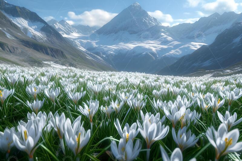 高清大图下载【趣麦麦图】高山和天山雪莲花背景2