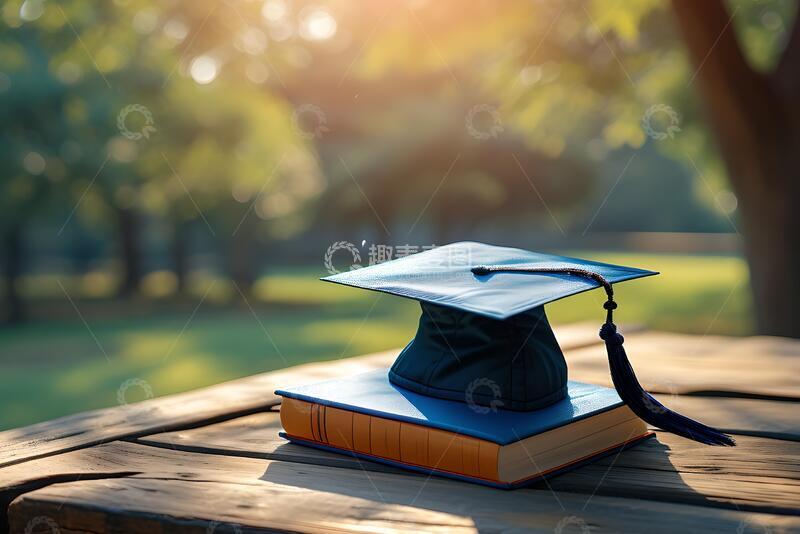 高清大图下载【趣麦麦图】高考升学毕业季学术帽和书本1