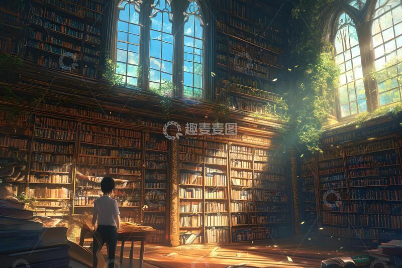 高清大图下载【趣麦麦图】高考书本学习插画3