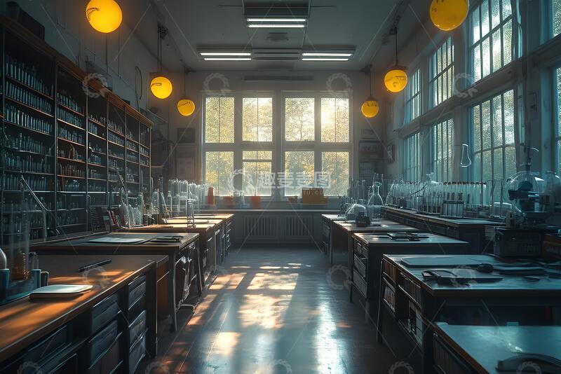 高清大图下载【趣麦麦图】高中的空实验室1