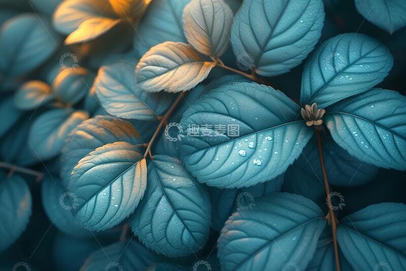 高关键图像的叶子颜色转换成柔和的蓝色1