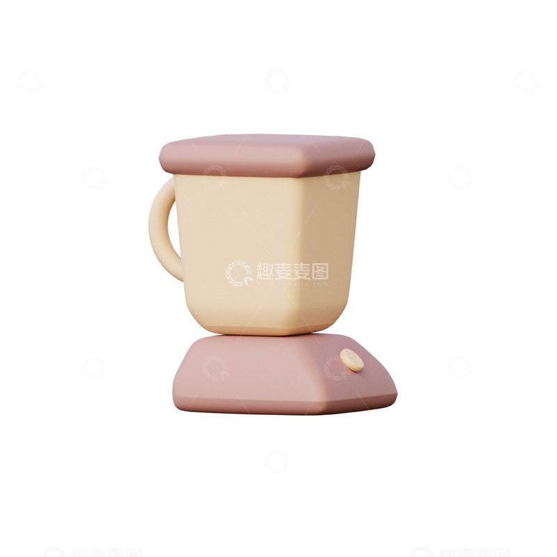 高清大图下载【趣麦麦图】果汁机3D卡通插画海报免抠透明png素材