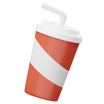 苏打杯3D卡通图标海报免抠透明png素材