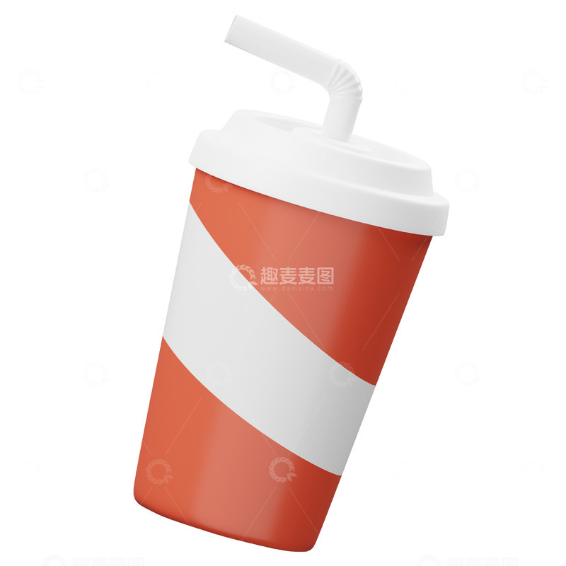 高清大图下载【趣麦麦图】苏打杯3D卡通图标海报免抠透明png素材