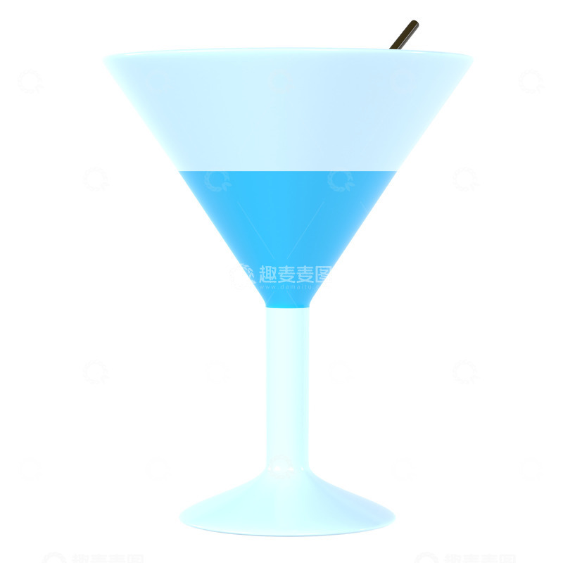 高清大图下载【趣麦麦图】鸡尾酒3D卡通图标海报免抠透明png素材4