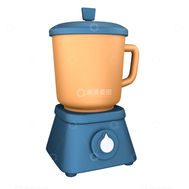高清大图下载【趣麦麦图】搅拌机3D卡通图标海报免抠透明png素材17