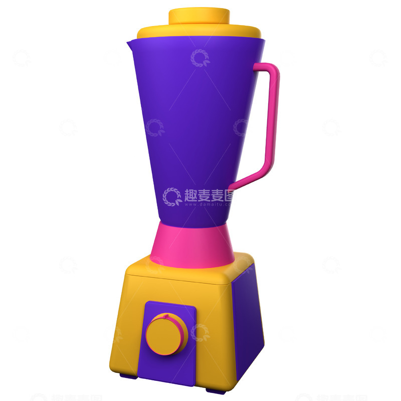 高清大图下载【趣麦麦图】搅拌机3D卡通图标海报免抠透明png素材19
